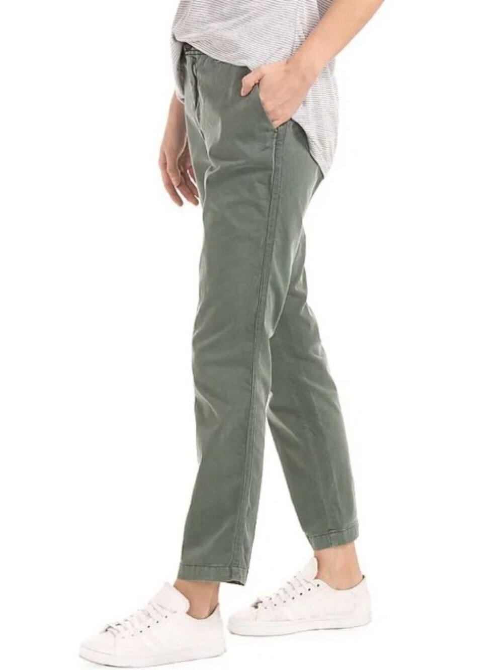 Gap Women's Girlfriend Chino Pants - Olive Green - Size 4
